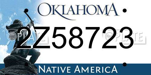 2Z58723 Oklahoma License Plate