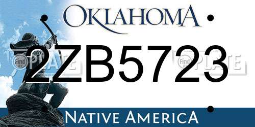2ZB5723 Oklahoma License Plate