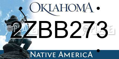 2ZBB273 Oklahoma License Plate
