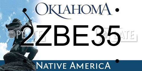 2ZBE35 Oklahoma License Plate