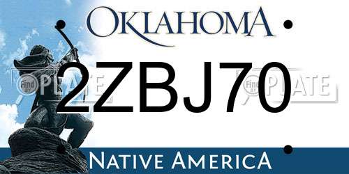2ZBJ70 Oklahoma License Plate