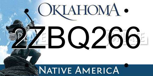 2ZBQ266 Oklahoma License Plate