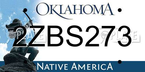 2ZBS273 Oklahoma License Plate