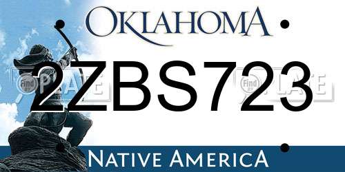2ZBS723 Oklahoma License Plate