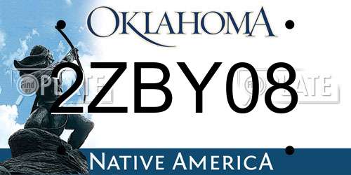 2ZBY08 Oklahoma License Plate