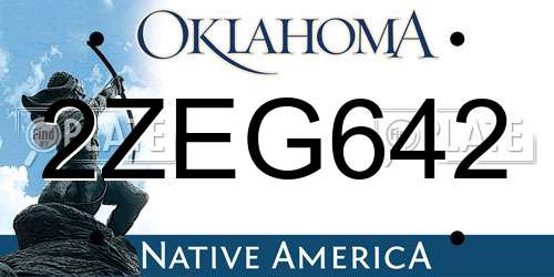 2ZEG642 Oklahoma License Plate