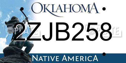 2ZJB258 Oklahoma License Plate