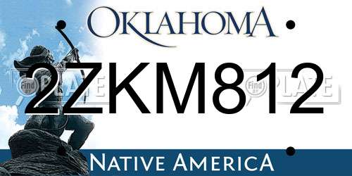 2ZKM812 Oklahoma License Plate