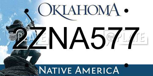 2ZNA577 Oklahoma License Plate