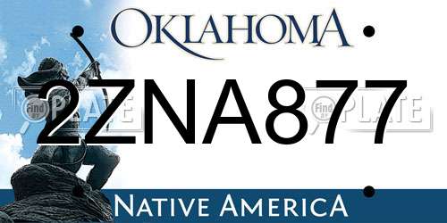 2ZNA877 Oklahoma License Plate