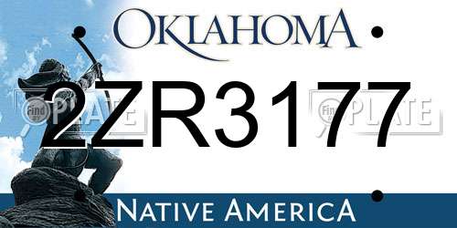 2ZR3177 Oklahoma License Plate