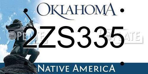 2ZS335 Oklahoma License Plate