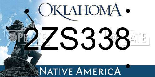 2ZS338 Oklahoma License Plate