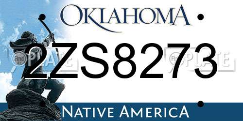 2ZS8273 Oklahoma License Plate