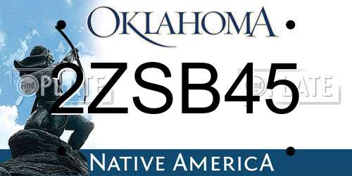 2ZSB45 Oklahoma License Plate