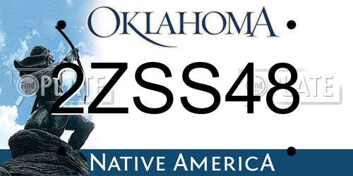 2ZSS48 Oklahoma License Plate