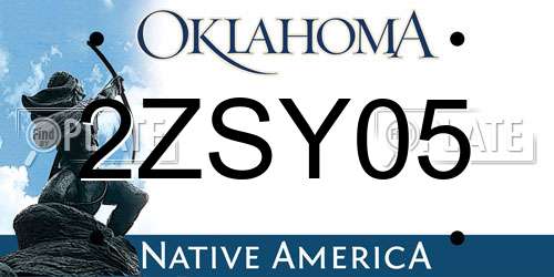 2ZSY05 Oklahoma License Plate