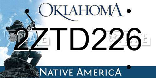 2ZTD226 Oklahoma License Plate