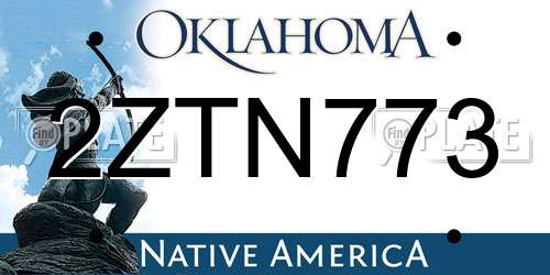 2ZTN773 Oklahoma License Plate