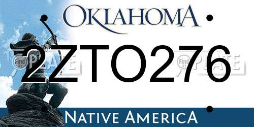 2ZTO276 Oklahoma License Plate