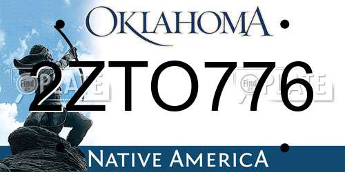 2ZTO776 Oklahoma License Plate