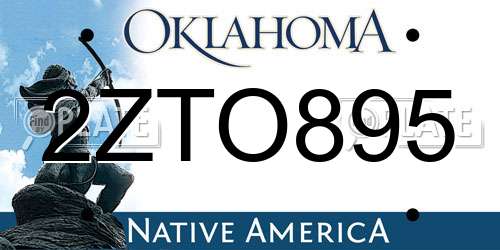 2ZTO895 Oklahoma License Plate