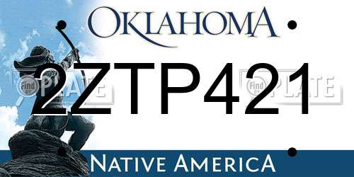 2ZTP421 Oklahoma License Plate