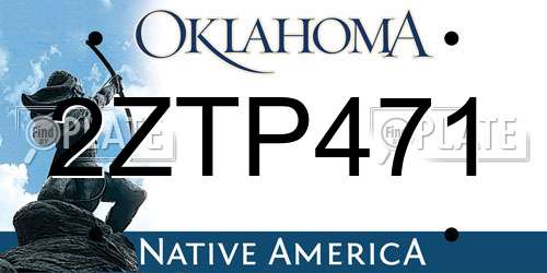 2ZTP471 Oklahoma License Plate
