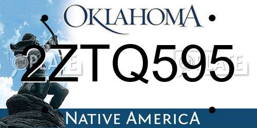 2ZTQ595 Oklahoma License Plate
