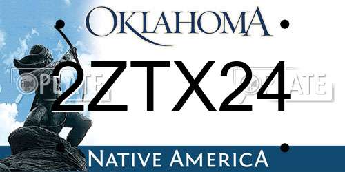 2ZTX24 Oklahoma License Plate