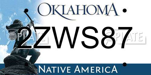 2ZWS87 Oklahoma License Plate