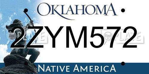 2ZYM572 Oklahoma License Plate