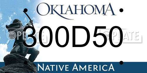 300D50 Oklahoma License Plate