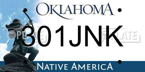 301JNK Oklahoma License Plate