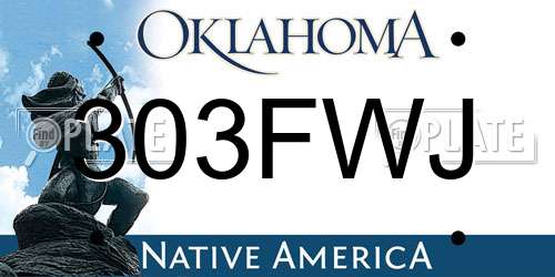 303FWJ Oklahoma License Plate
