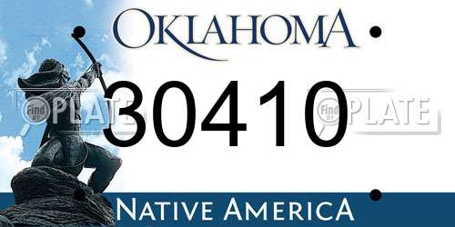30410 Oklahoma License Plate