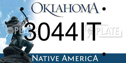 3044IT Oklahoma License Plate