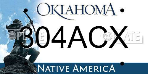 304ACX Oklahoma License Plate