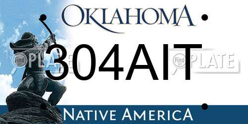 304AIT Oklahoma License Plate