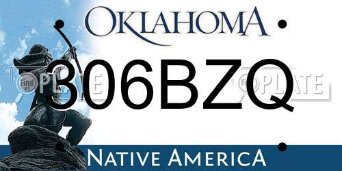 306BZQ Oklahoma License Plate