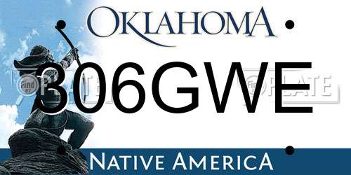 306GWE Oklahoma License Plate