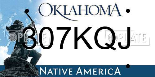 307KQJ Oklahoma License Plate