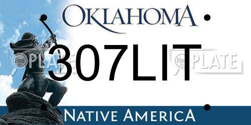 307LIT Oklahoma License Plate