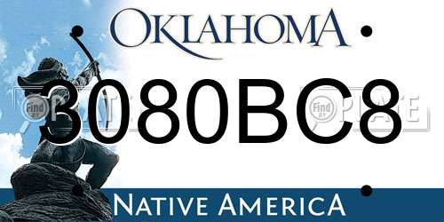 3080BC8 Oklahoma License Plate