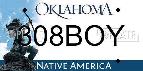 308BOY Oklahoma License Plate
