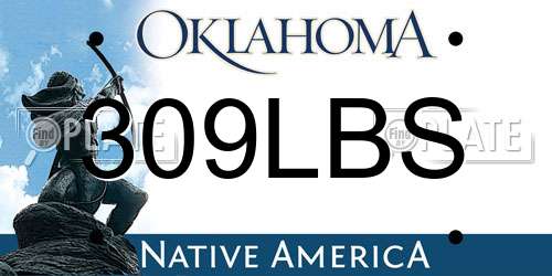 309LBS Oklahoma License Plate