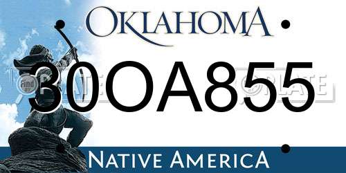 30OA855 Oklahoma License Plate
