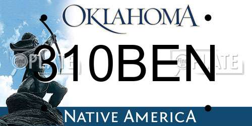 310BEN Oklahoma License Plate