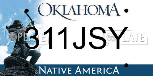 311JSY Oklahoma License Plate