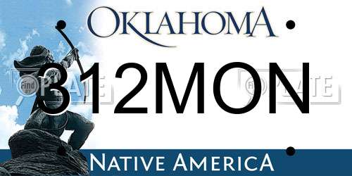312MON Oklahoma License Plate